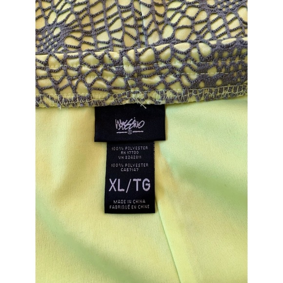 MOSSIMO SUPPLY & CO Sz. XL Crochet Gray /  Neon Green Pencil Skirt - Picture 4 of 5